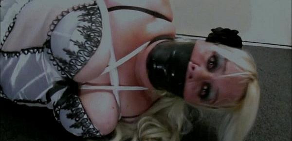  Extreme gagging and hogtied.